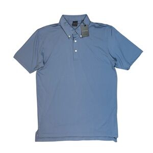 Dunning Golf Fragment Gray/Blue Performance Polo D7S16K146 Short Sleeve